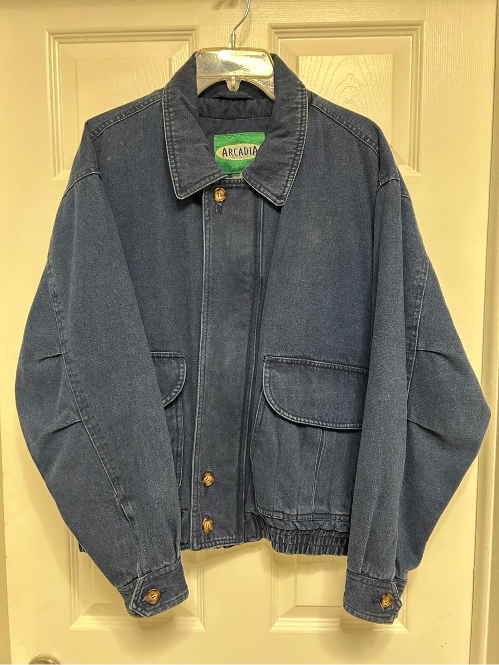 Arcadia Men's Dark Navy Denim Jacket with Flap Pockets